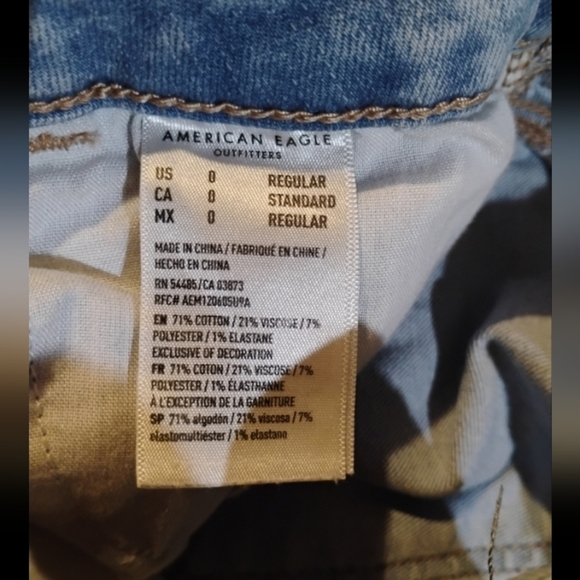 American Eagle Distressed Light Blue Women's Jeans Size 0 - Picture 8 of 8
